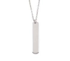Round Corner Rectangle Stainless Steel Necklace