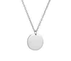 Stainless Steel Round Pendant Necklace