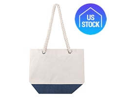 Large Cotton Canvas Tote with Jute Bottom