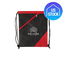 Angled Pocket Non-Woven Drawstring Backpack