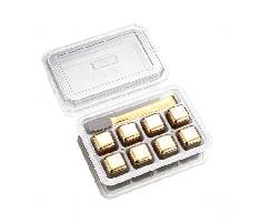 Pack of 8 Stainless Steel Ice Cubes with Tongs