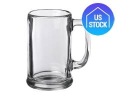 Rim Base Glass Beer Mug, 15 oz.