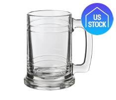Ridged Glass Pub Beer Mug, 15 oz.