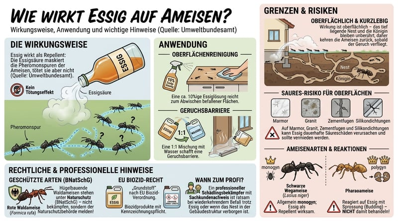 wie wirkt essig auf ameisen