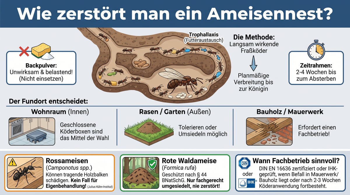 Wie zerst&ouml;rt man ein Ameisennest