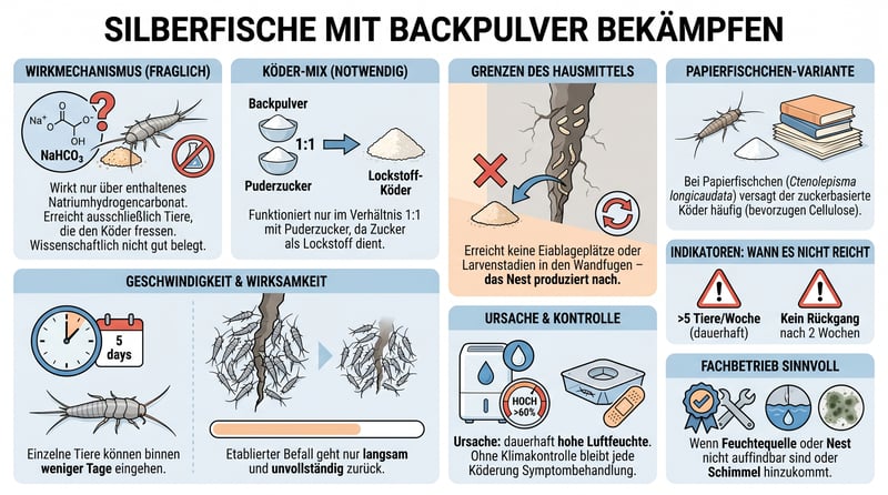 Silberfische mit Backpulver bek&auml;mpfen