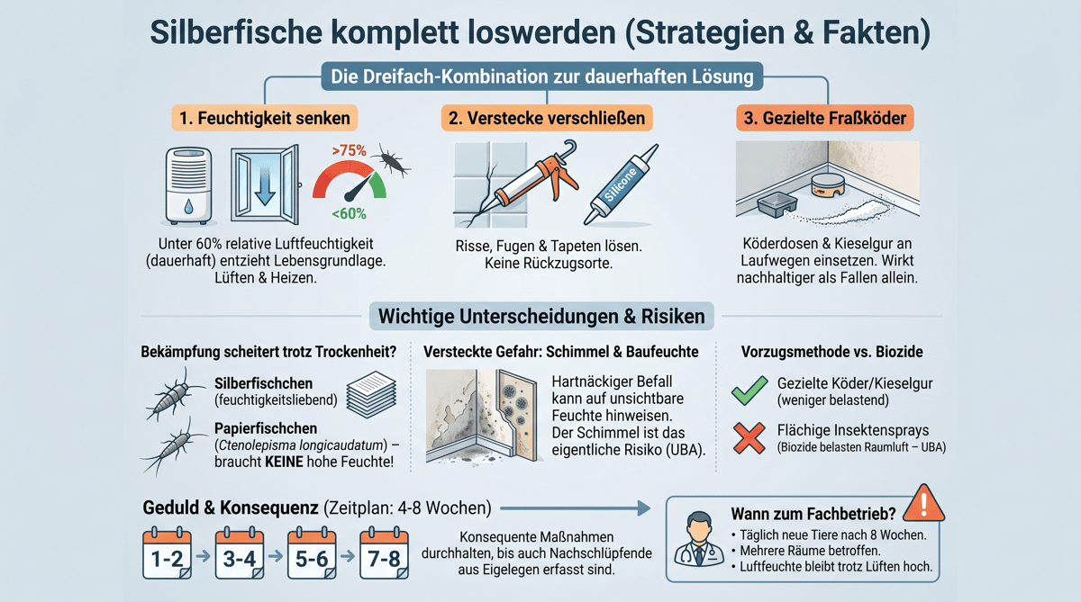 Wie wird man Silberfische komplett los