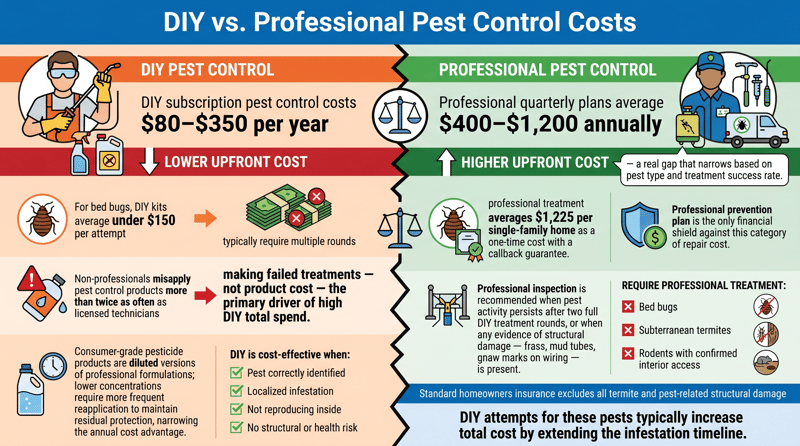 DIY vs. Professional Pest Control Costs