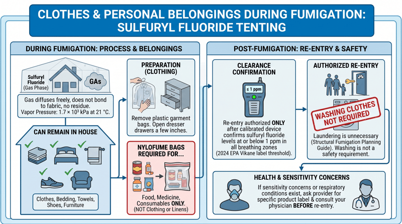 Clothes and Personal Belongings During Fumigation