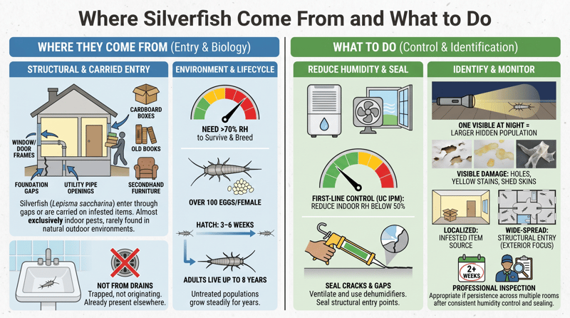 Where Silverfish Come From and What to Do