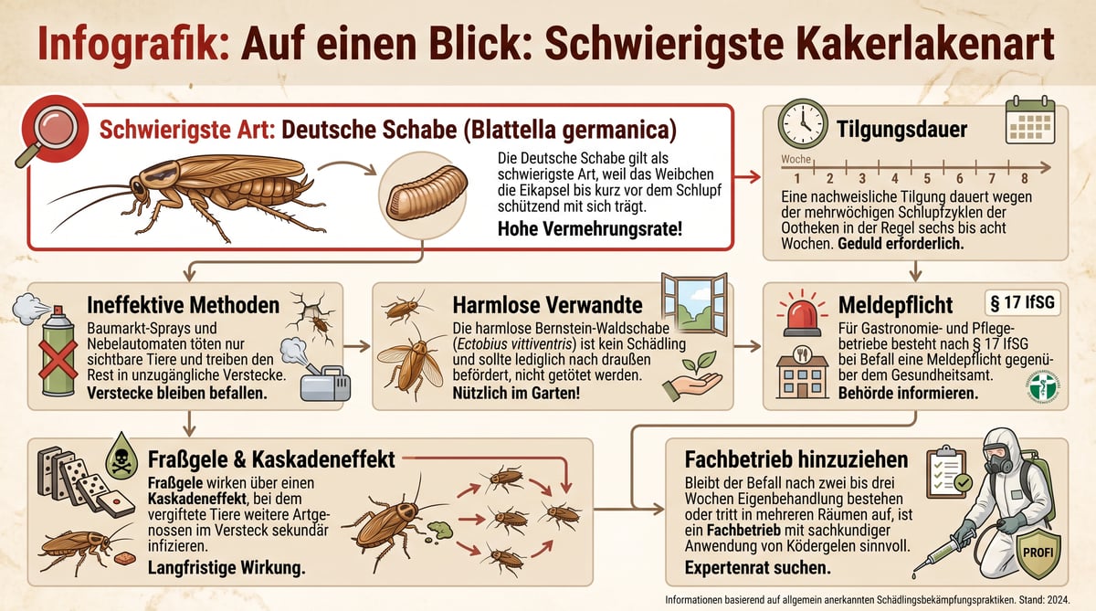 Welche Kakerlakenart ist am schwierigsten loszuwerden