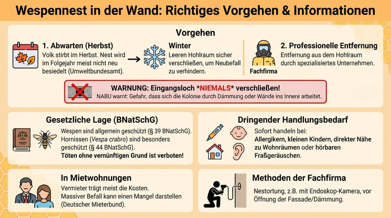 Wespennest in der Wand entfernen