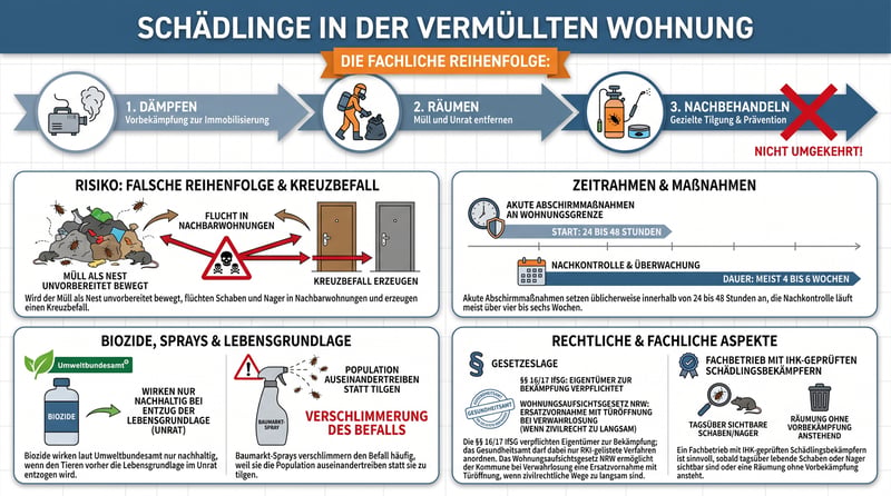 Was tun bei Sch&auml;dlingsbefall in einer verm&uuml;llten Wohnung