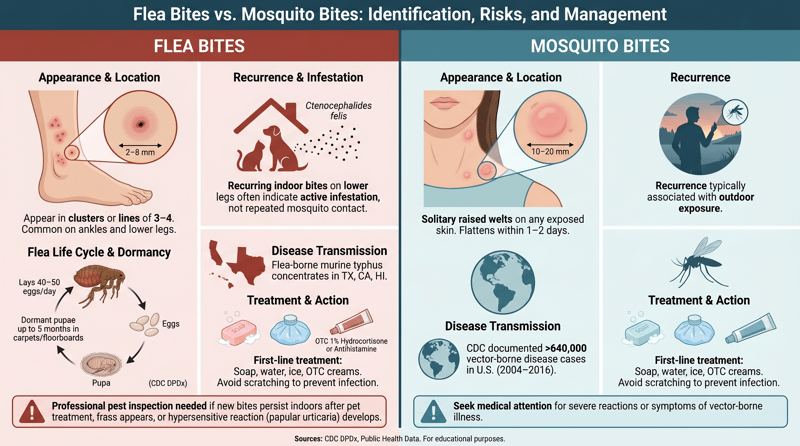 Flea Bites vs. Mosquito Bites