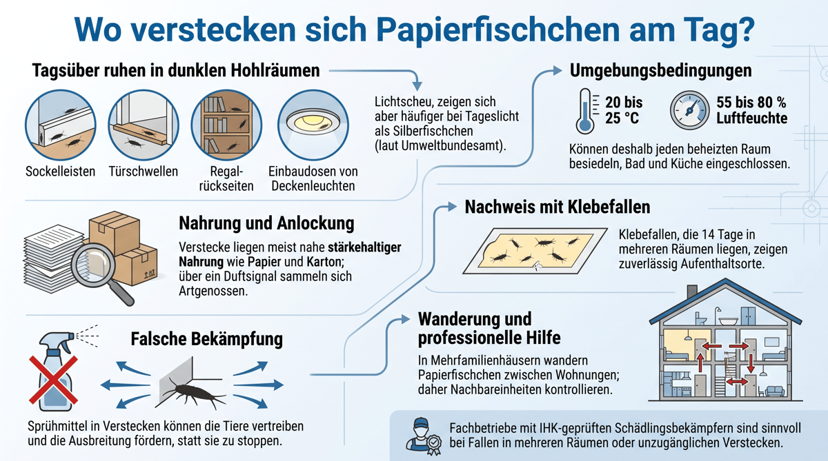 Wo sind Papierfischchen tags&uuml;ber