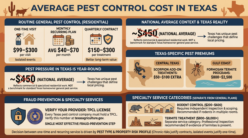 Average Pest Control Cost in Texas