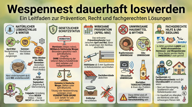 Wie wird man ein Wespennest dauerhaft los