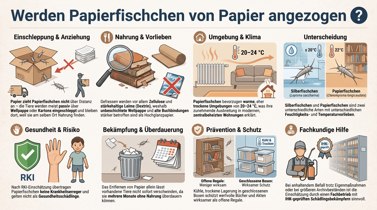Werden Papierfischchen von Papier angezogen?