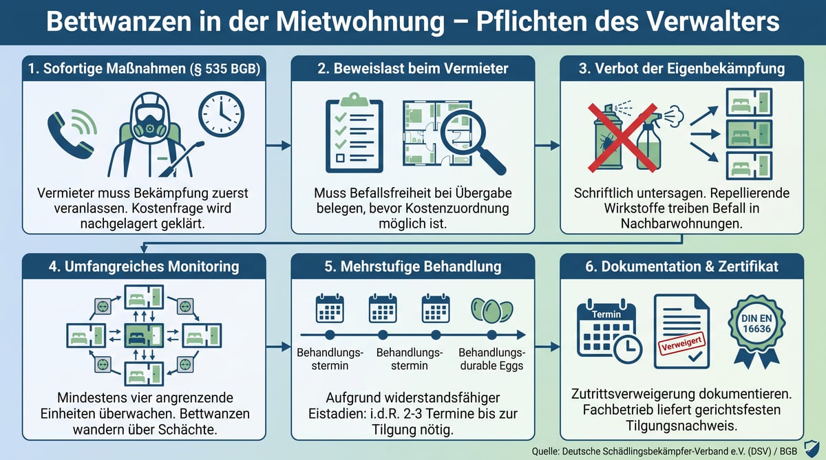 Was tun bei Bettwanzen in einer Mietwohnung? Der Leitfaden f&uuml;r Verwalter
