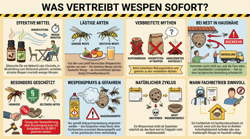 Was vertreibt Wespen sofort