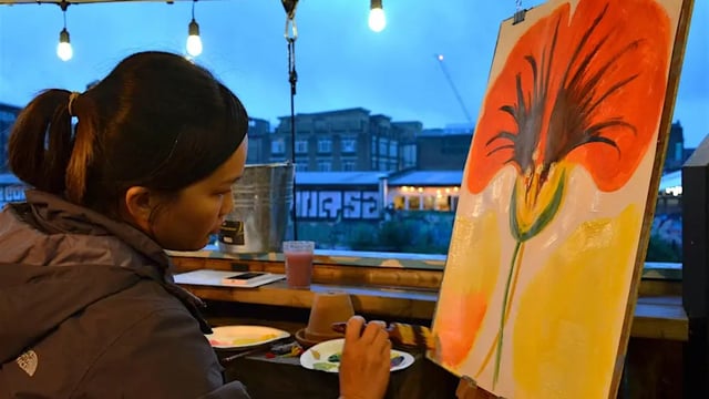 Abstract painting class inspired by Joan Mitchell at Barge East
