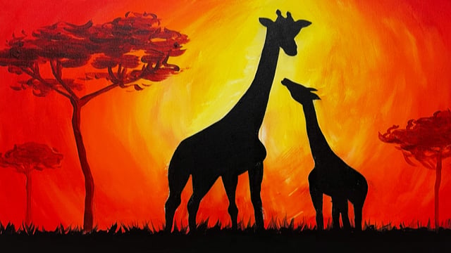 Paint A Pic: Giraffes Having a Laugh