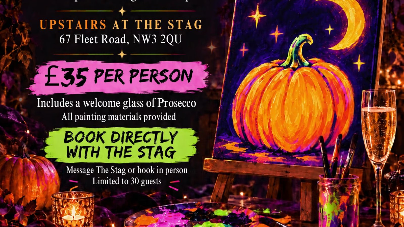 Glow in the dark Sip & Paint