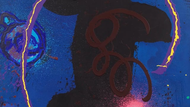 John Hoyland and Clyde Hopkins: The wind blows high in space
