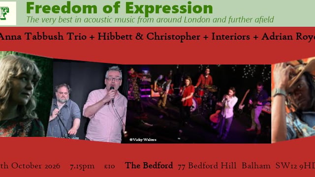 LIVE AT THE BEDFORD PRESENTS: Anna Tabbush Trio + Hibbett & Christopher + Interiors + Adrian Roye