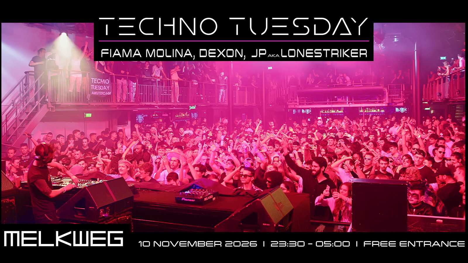 Techno Tuesday Amsterdam, Fiama Molina, Dexon, JP aka Lonestriker