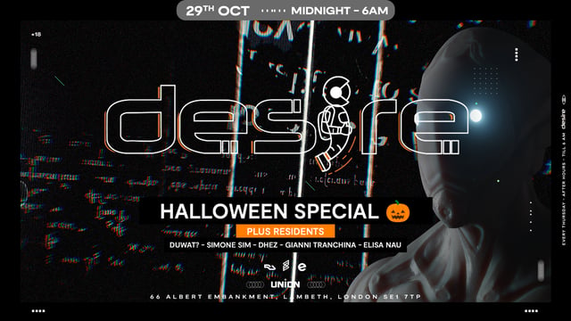 DESIRE - Weekly Thursday After Party - HALLOWEEN SPECIAL