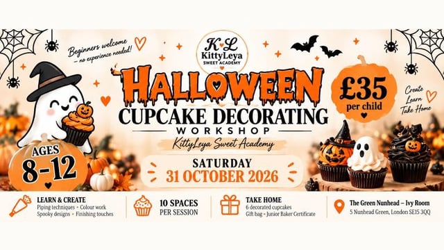 KittyLeya Sweet Academy Halloween Cupcake Decorating Workshop - Ages 8-12