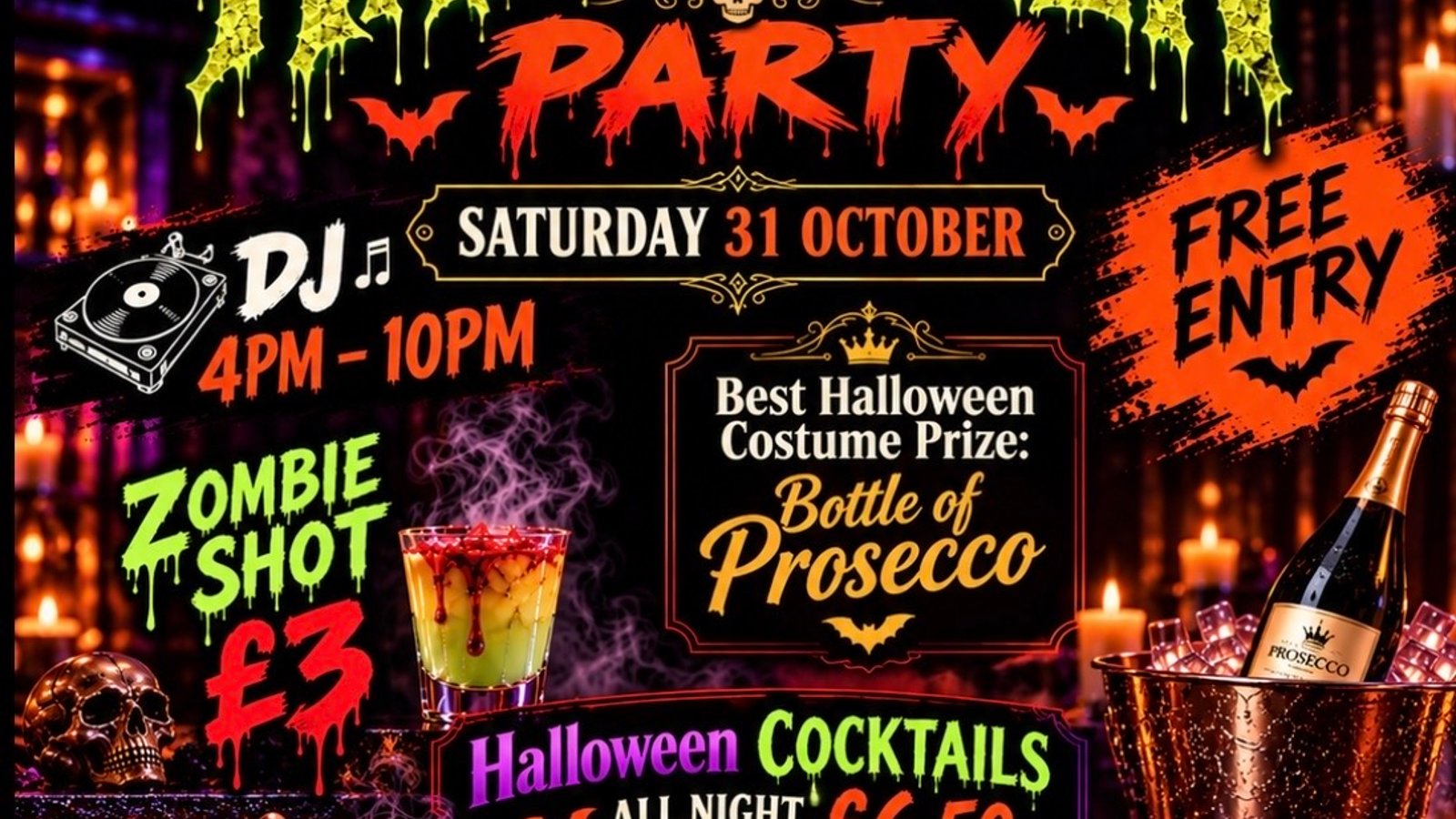 FREE HALLOWEEN PARTY IN DALSTON - DJ & Cocktails