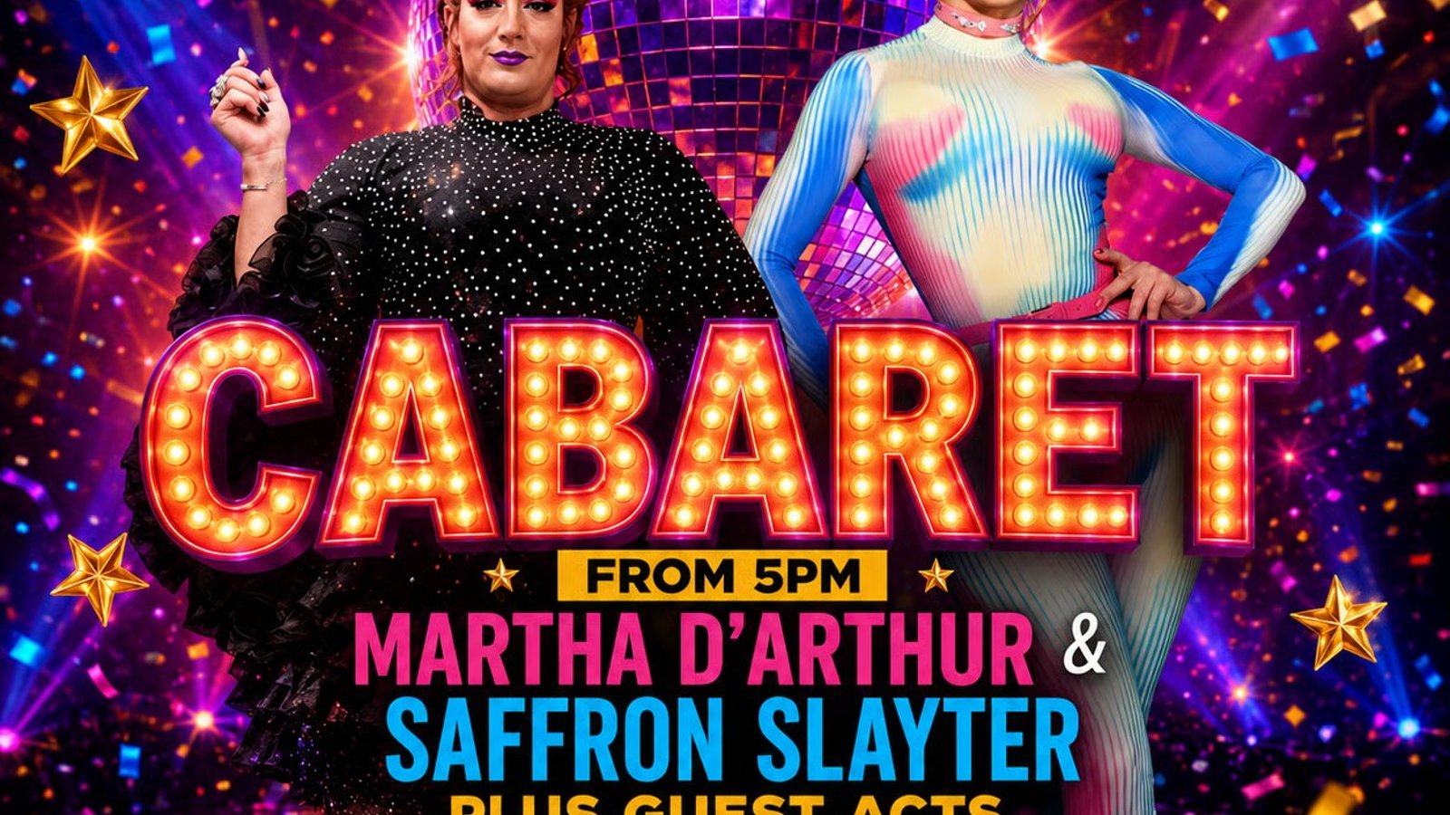 Saturday Night Cabaret from 5pm