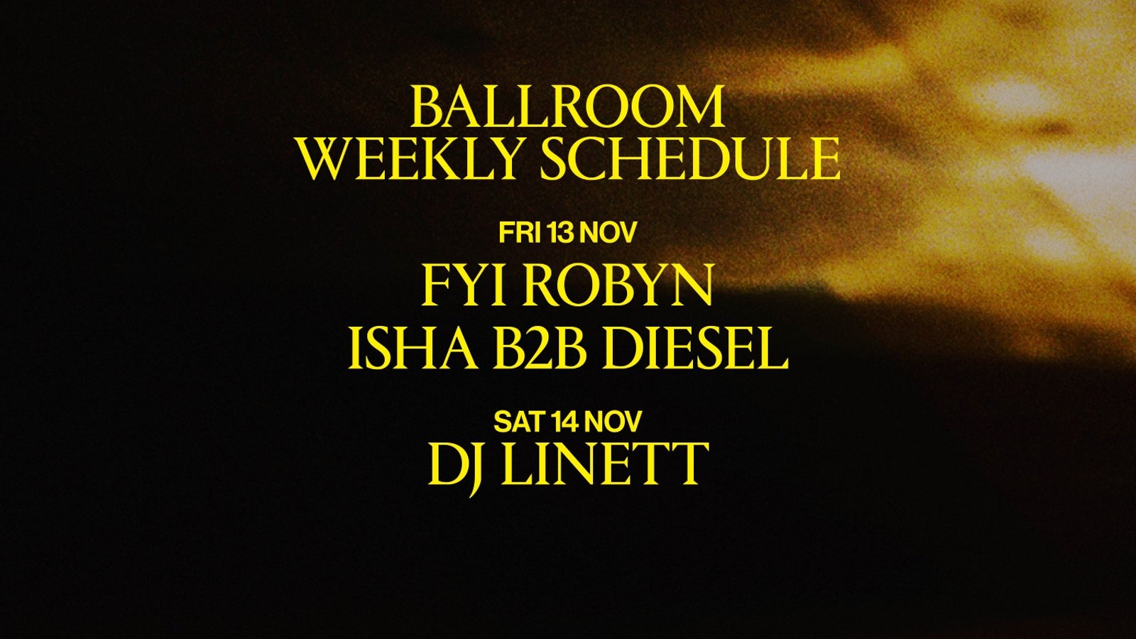 Ballroom at Palais: FYI Robyn & ISHA B2B Diesel