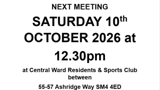 CANNON HILL WARD RESIDENTS' ASSOCIATION MEETING