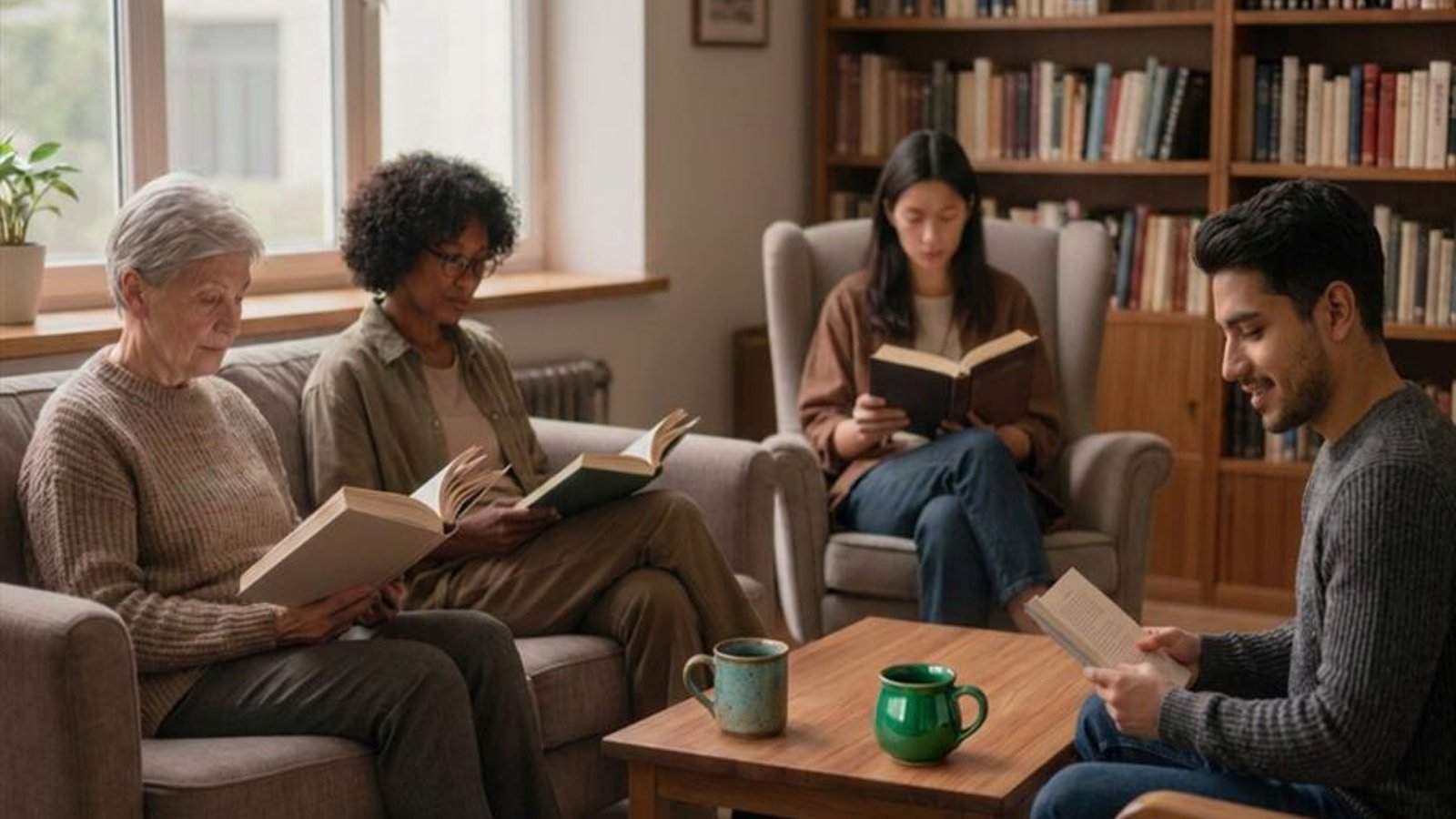 Silent book club