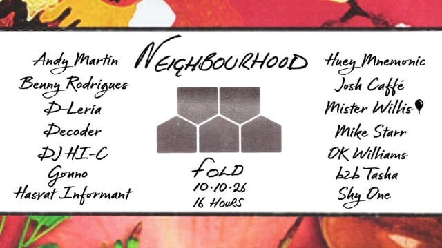 Neighbourhood - Andy Martin, Benny Rodrigues, D-Leria, Decoder, Gonno, OK Williams, Shy One…