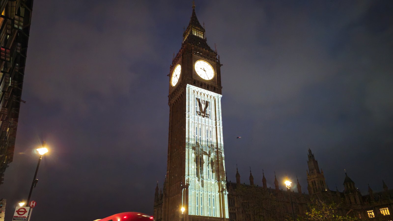 Battle of the Somme projection onto the Elizabeth Tower (Big Ben)