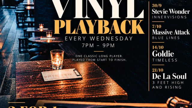 Weds Vinyl LP playback & cocktails sessions-Massive Attack- Blue Lines