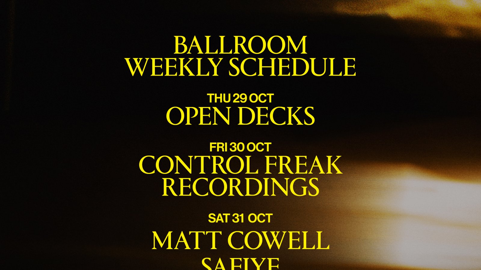 Ballroom at Palais: Matt Cowell & Safiye