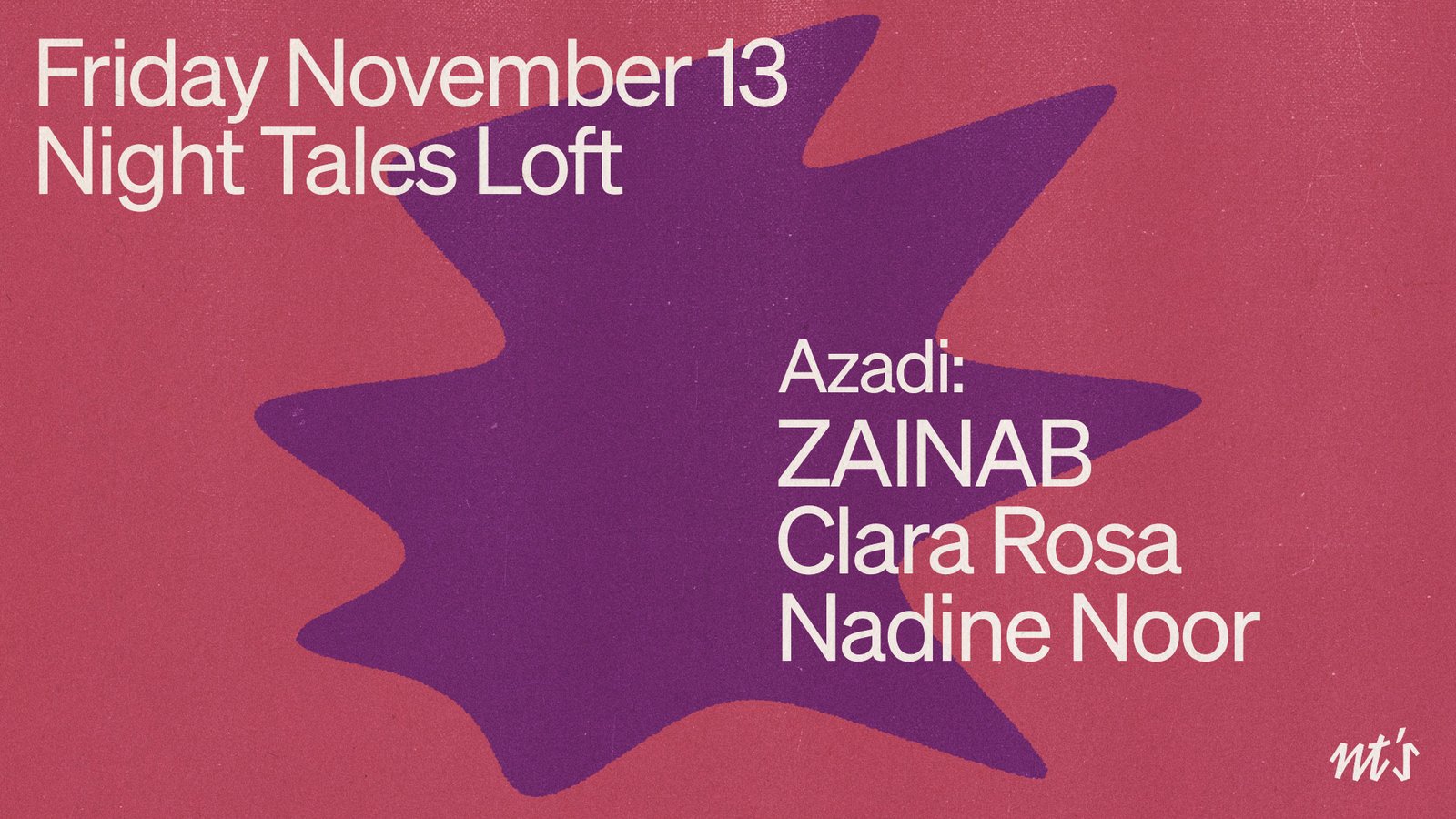 NT's Loft: Azadi: ZAINAB, Clara Rosa & Nadine Noor