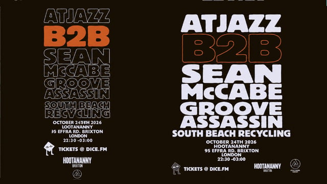 Atjazz B2B Sean McCabe, Groove Assassin + South Beach Recycling
