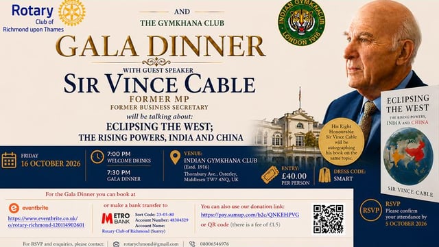 Gala Dinner with guest speaker Sir Vince Cable