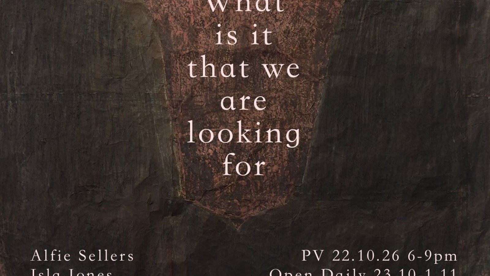 What Is It That We Are Looking For