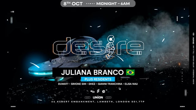 DESIRE - Weekly Thursday After Party - JULIANA BRANCO