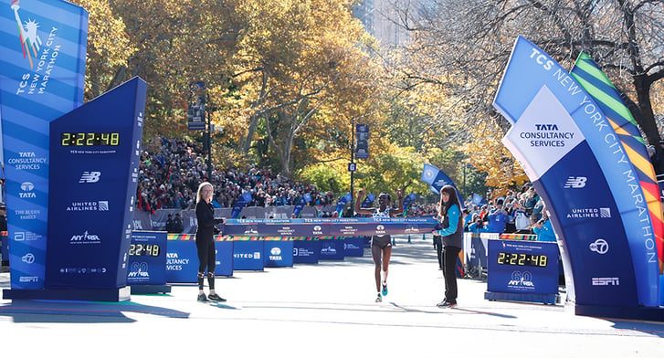 Mary Keitany winning the 2018 TCS New York City Marathon