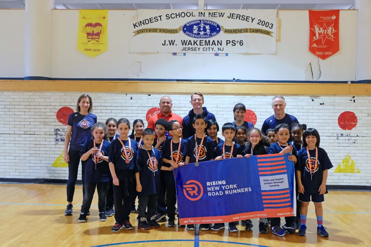 A group of Rising New York Road Runners at Jotham W. Wakeman No. 6 Elementary School in Jersey City