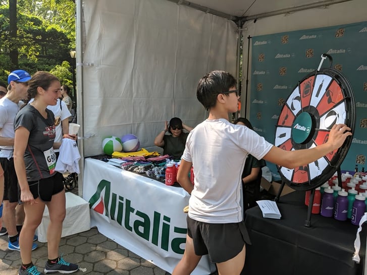 A prize wheel at Italy Run