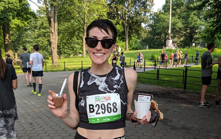 An Italy Run finisher with Nutella